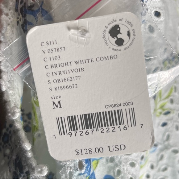 Free People Blossom Eyelet Floral Crop Top Size Medium - Picture 6 of 9